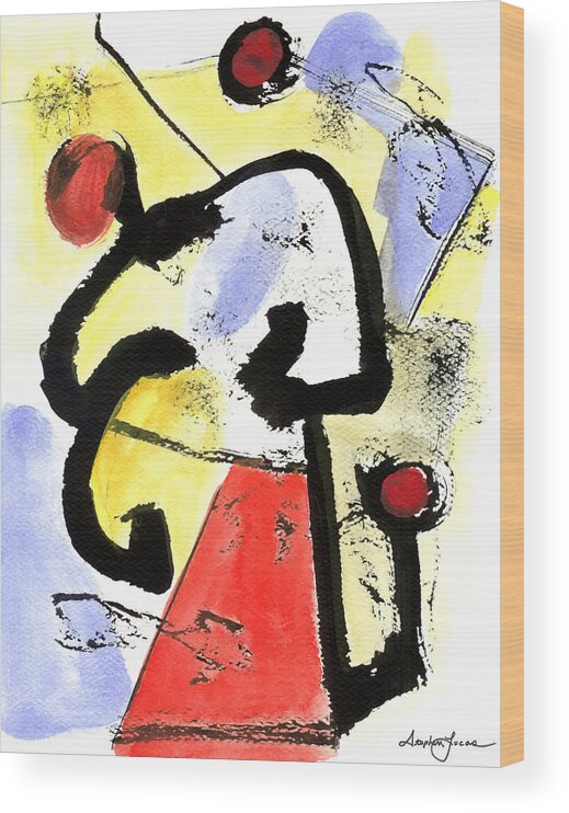 Abstract Art Wood Print featuring the painting Intense and Purpose 1 by Stephen Lucas