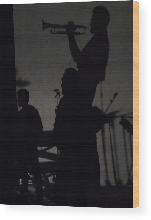 Jazz Wood Print featuring the photograph Jazz Shadows by Bill Mock