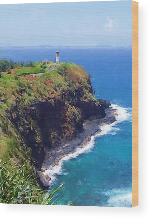 Kilauea Wood Print featuring the photograph Kilauea Lighthouse by Jenny Hudson