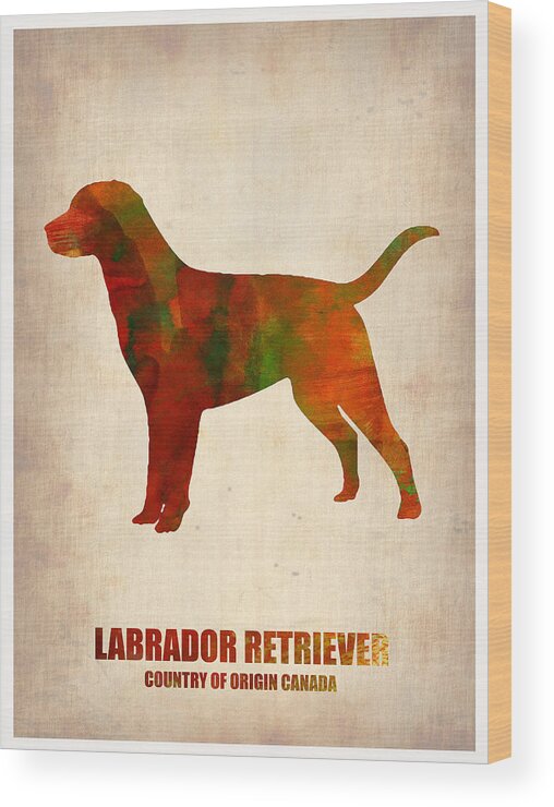 Labrador Retriever Wood Print featuring the painting Labrador Retriever Poster by Naxart Studio