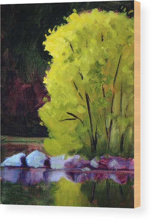 River Wood Print featuring the painting Lazy River by Nancy Merkle