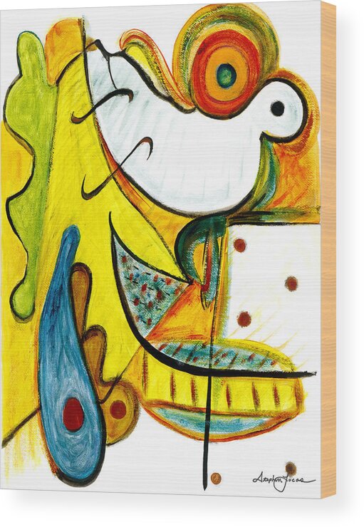 Abstract Art Wood Print featuring the painting Linda Paloma by Stephen Lucas