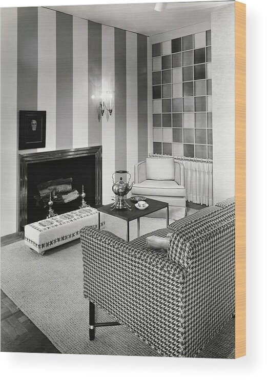 John Brice Wood Print featuring the photograph Living Room Designed By John And Earline Brice by Tom Leonard