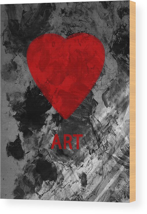 Love Art Wood Print featuring the mixed media Love Art 1 by Xueling Zou