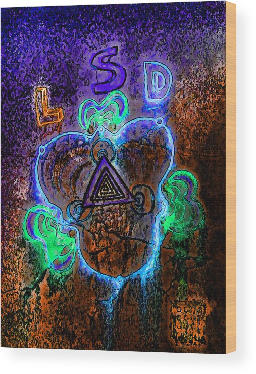 Abstract Wood Print featuring the digital art LSD by Steve Taylor