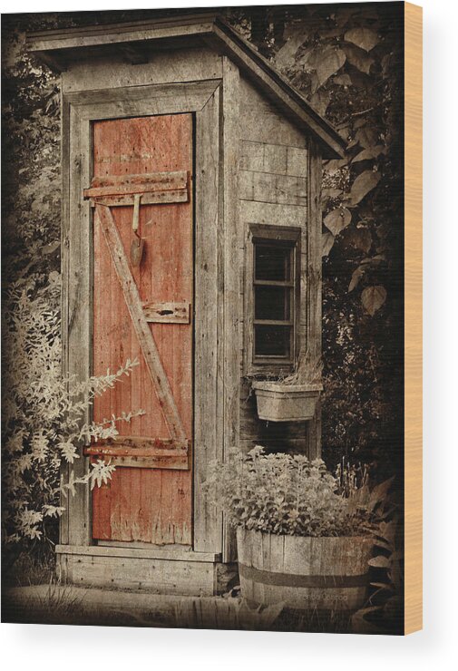 Outhouse Wood Print featuring the photograph Luxury Outhouse by Dark Whimsy