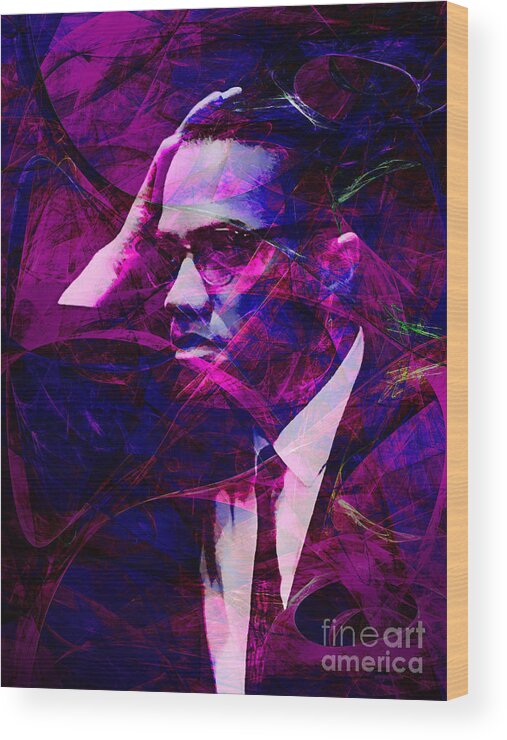 Celebrity Wood Print featuring the photograph Malcolm X 20140105m88 by Wingsdomain Art and Photography