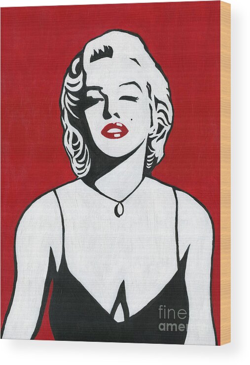 Marilyn Monroe Wood Print featuring the painting Marilyn Monroe by Classic Visions Gallery