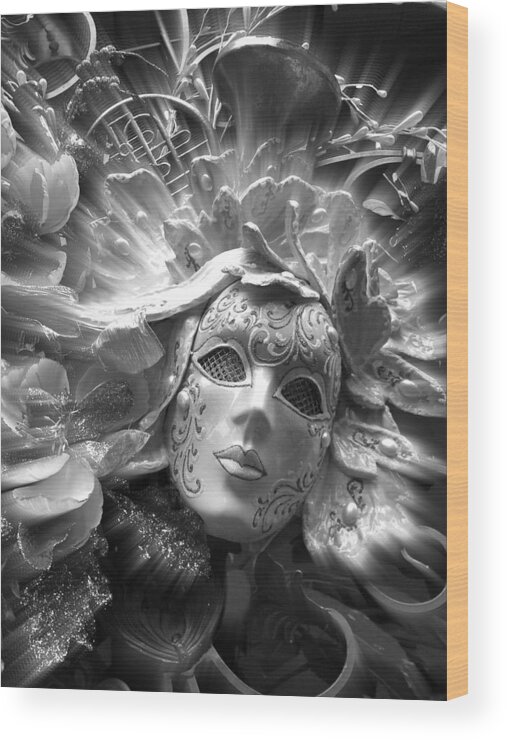 Mask Wood Print featuring the photograph Masked Angel by Amanda Eberly