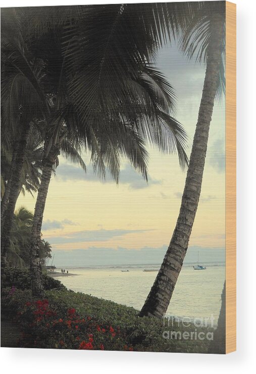 Palm Trees Wood Print featuring the photograph Maui Morning by Fred Wilson