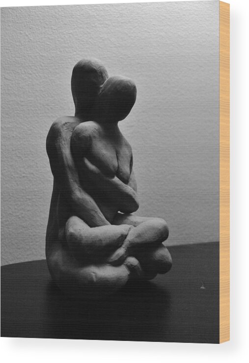 Meditation Wood Print featuring the sculpture Meditations by Barbara St Jean