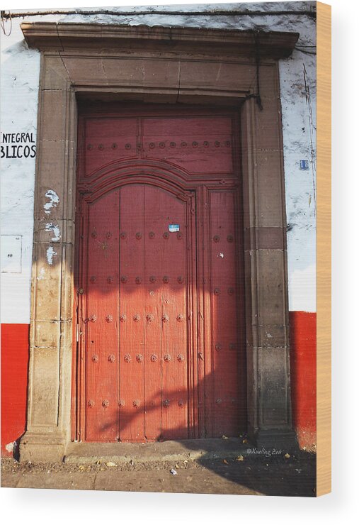 Mexico Wood Print featuring the photograph Mexican Door 63 by Xueling Zou