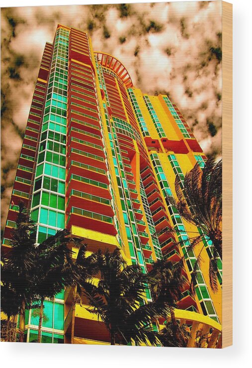 Miami Prints Wood Print featuring the photograph Miami South Pointe II Highrise by Monique Wegmueller
