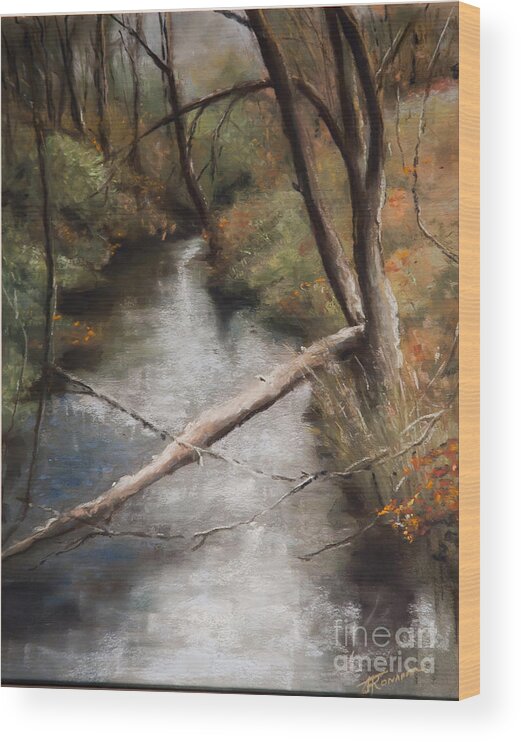 Landscape Wood Print featuring the painting Michigan Creek by Jim Fronapfel