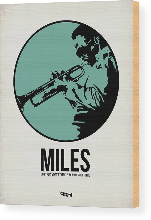 Music Wood Print featuring the digital art Miles Poster 1 by Naxart Studio
