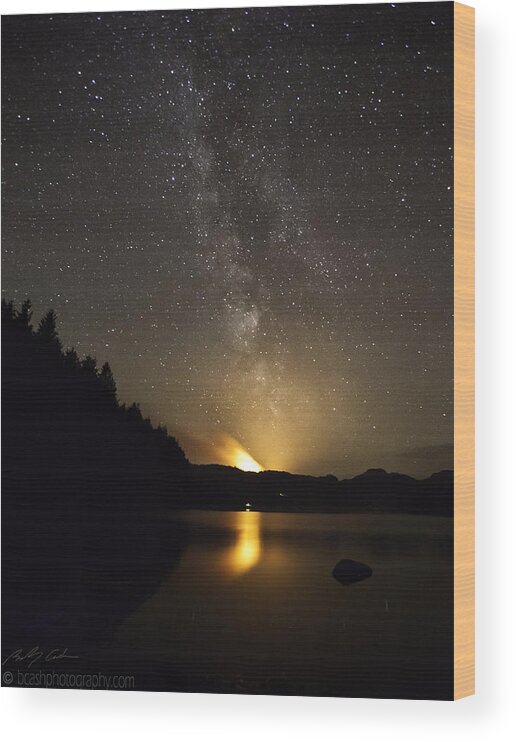 Milky Way Wood Print featuring the photograph Milky Way at Crafnant 2 by B Cash