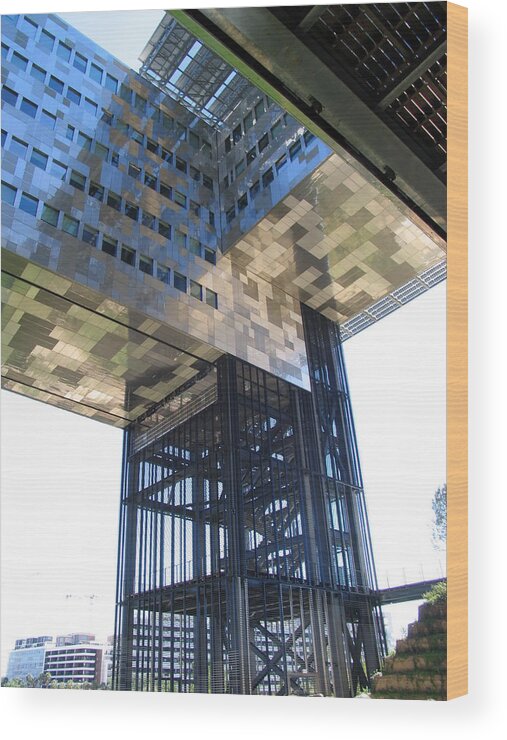 Steel Skyscrapers Wood Print featuring the photograph Modern Architecture #1 by Penelope Aiello