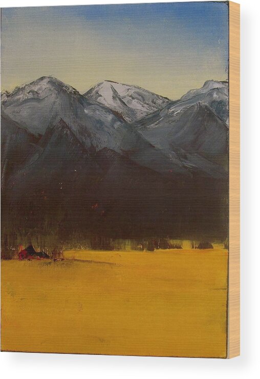 Montana Wood Print featuring the painting Montana View by Carolyn Doe