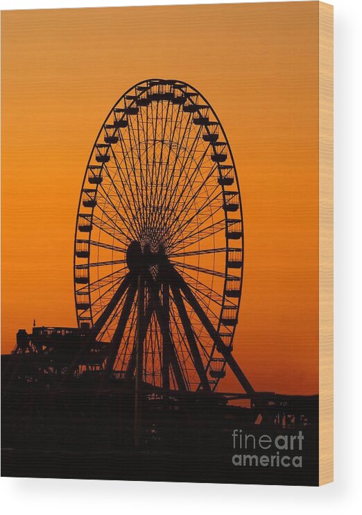 Amusement Wood Print featuring the photograph Morning Wheel by Nick Zelinsky Jr