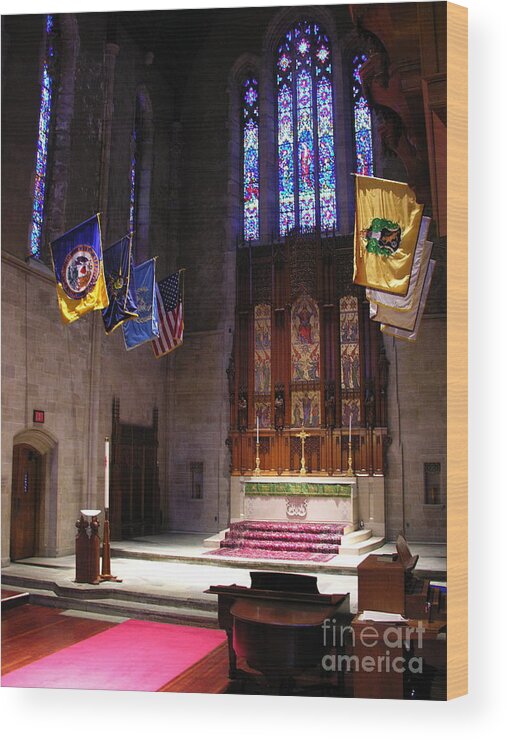 Muhlenberg College Wood Print featuring the photograph Egner Memorial Chapel Altar by Jacqueline M Lewis