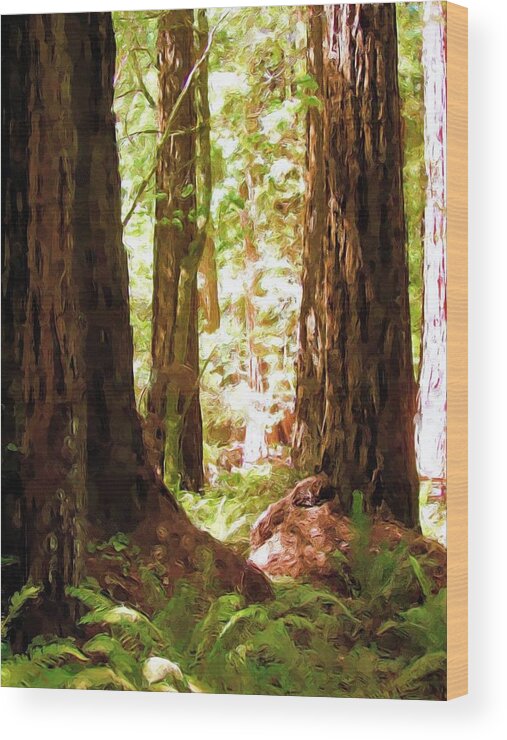Muir Woods Wood Print featuring the painting Muir Woods by Jenny Hudson