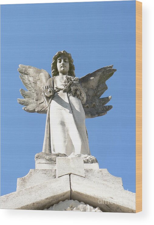 Angel Wood Print featuring the photograph New Orleans Angel 5 by Elizabeth Fontaine-Barr