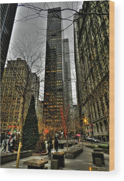 New York City Wood Print featuring the photograph New York City - Zuccotti Park 001 by Lance Vaughn