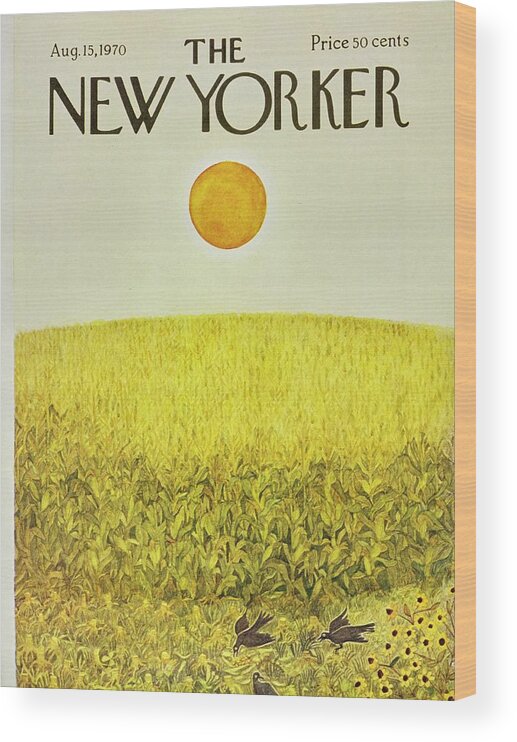 Illustration Wood Print featuring the painting New Yorker August 15th 1970 by Ilonka Karasz