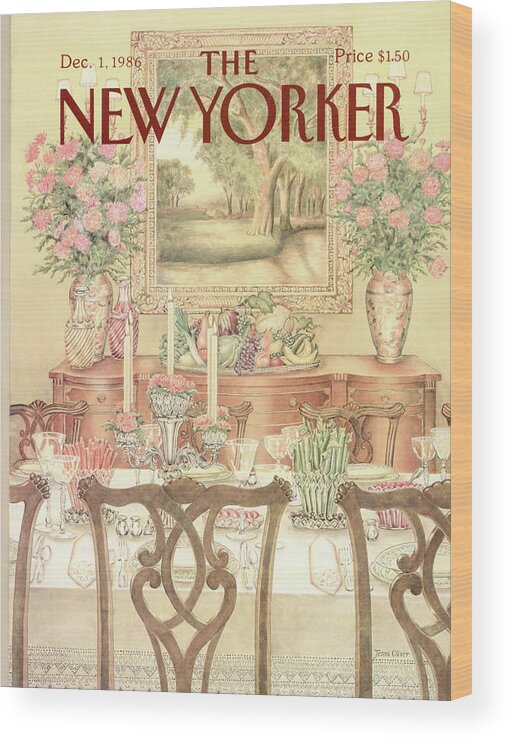 High Class Wood Print featuring the painting New Yorker December 1st, 1986 by Jenni Oliver