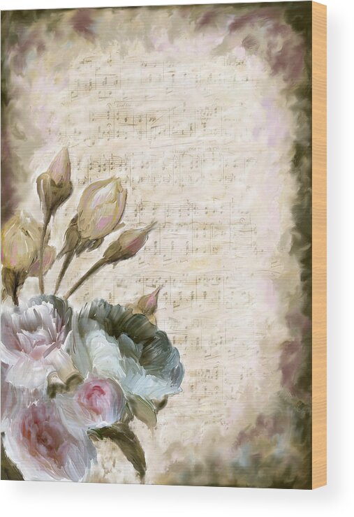 Floral Wood Print featuring the painting Ode to Love by Portraits By NC