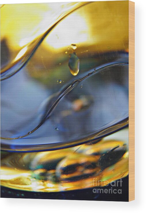 Abstract Wood Print featuring the photograph Oil and Water 10 by Sarah Loft