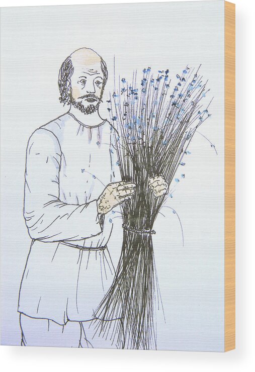 Maiden And The Tsar Wood Print featuring the photograph Old Man and Flax by Marwan George Khoury