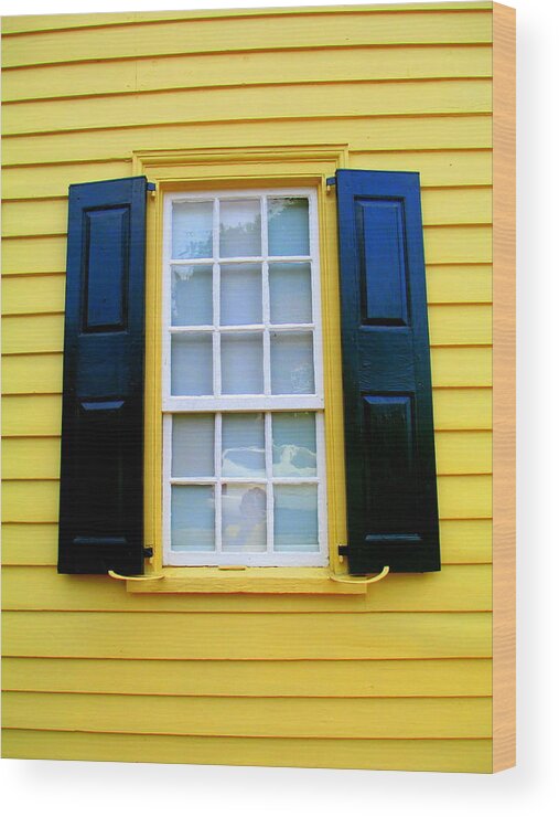 Old Salem Wood Print featuring the photograph Old Salem Window Three by Randall Weidner