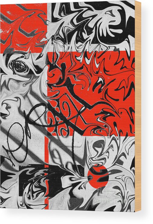 Abstract Wood Print featuring the digital art Opera by Fei A