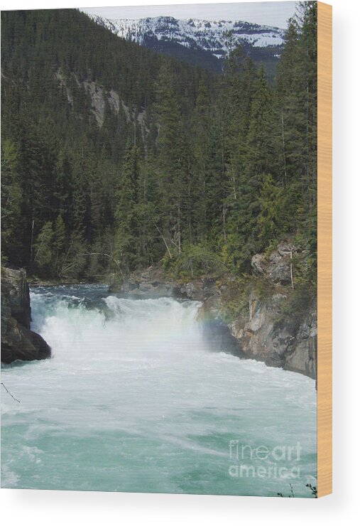 Overlander Falls Wood Print featuring the photograph Overlander Falls - Fraser River by Phil Banks