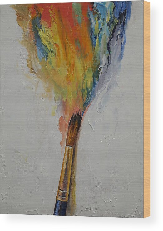 Paint Wood Print featuring the painting Paint by Michael Creese