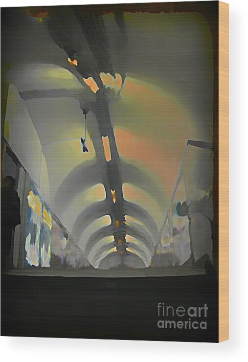 Subway Wood Print featuring the painting Paris Subway Tunnel by John Malone