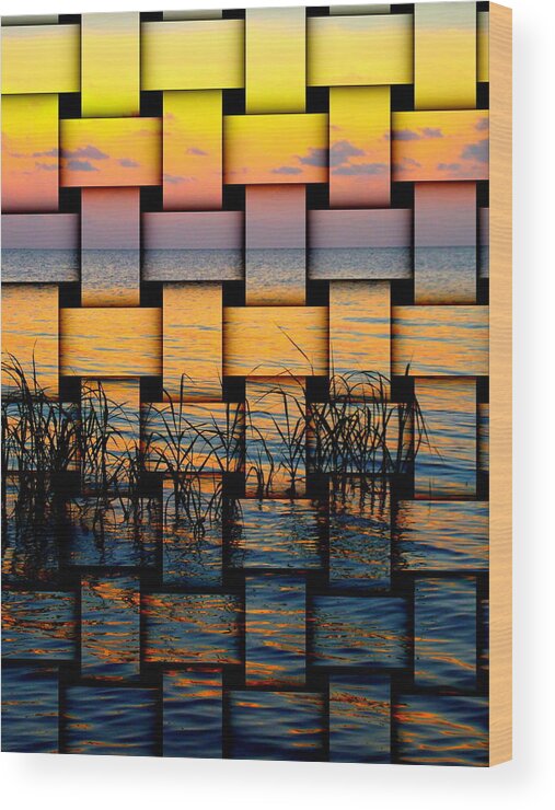 Shoreline Wood Print featuring the photograph Pastel Sunset Weave 1 by Sheri McLeroy