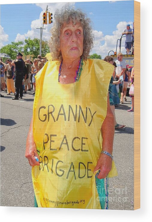 Coney Island Wood Print featuring the photograph Peace Granny by Ed Weidman