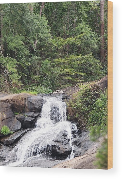 Waterfall Wood Print featuring the photograph Peaceful Retreat by Aaron Martens