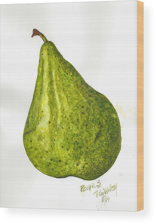 Fruit Wood Print featuring the painting Pear Study#3 by Toni Willey