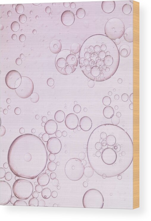 Purity Wood Print featuring the photograph Pink Bubbles Of Oil And Water by Level1studio