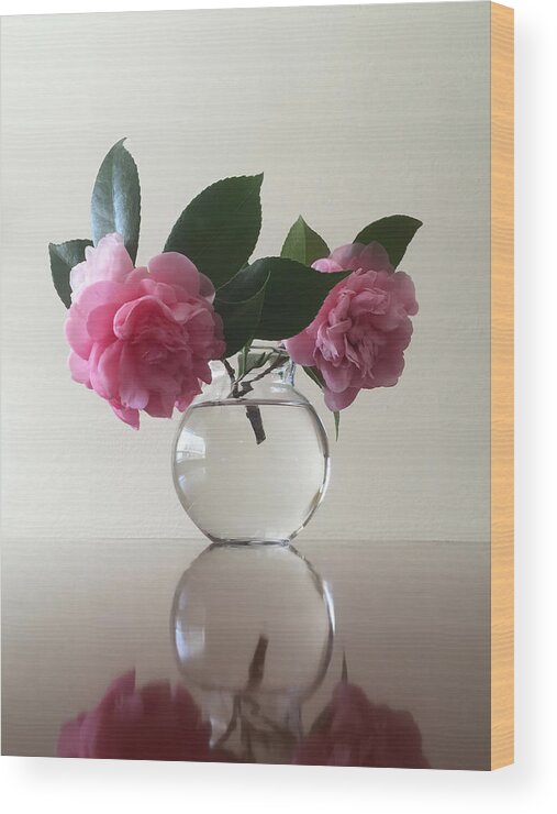 Camellia Wood Print featuring the photograph Pink Camellia by Masha Batkova