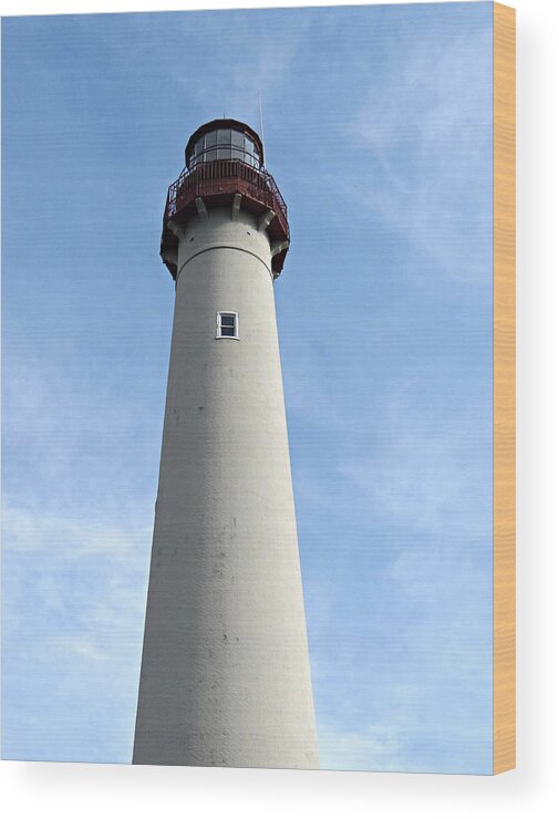Lighthouse Wood Print featuring the photograph Portrait of a Lighthouse - Cape May by Dark Whimsy