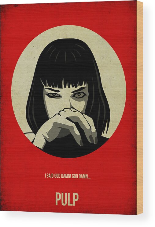 Pulp Fiction Wood Print featuring the painting Pulp Fiction Poster by Naxart Studio