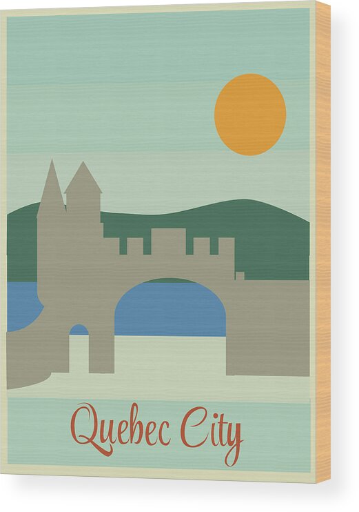 Arch Wood Print featuring the photograph Quebec City by Ashwenna