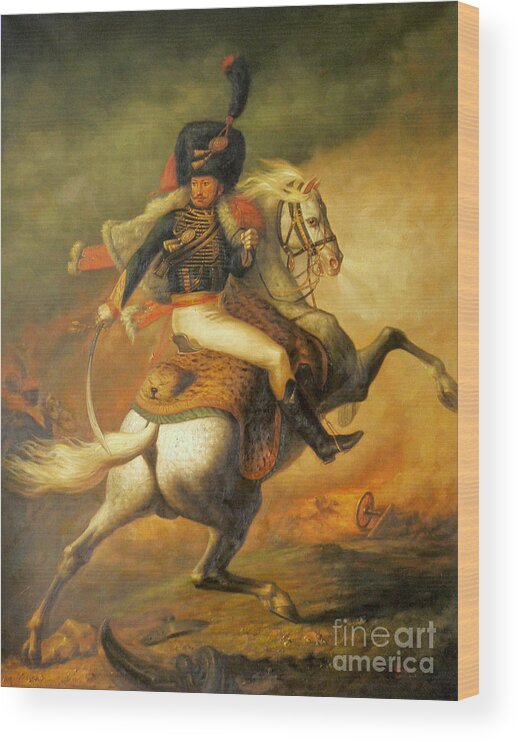 Art Wood Print featuring the painting RE classic Oil painting General on canvas#16-2-5-08 by Hongtao Huang