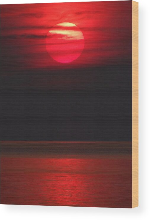 Red Sky Wood Print featuring the photograph Red Sunset by David T Wilkinson