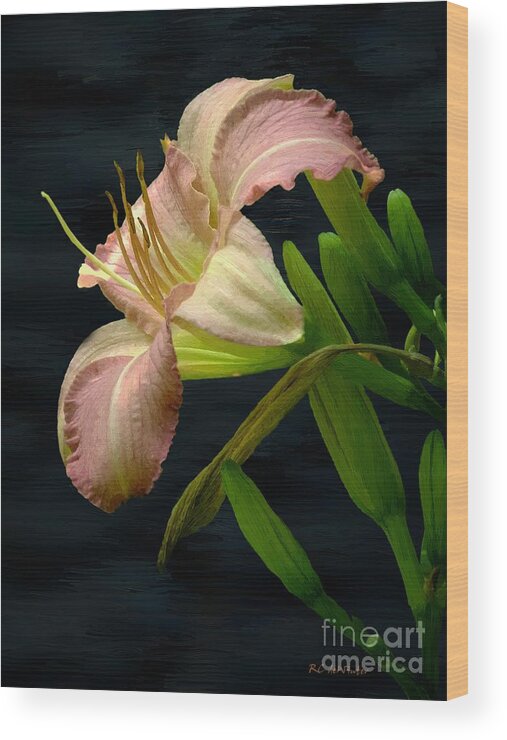 Lily Wood Print featuring the painting Resplendent by RC DeWinter