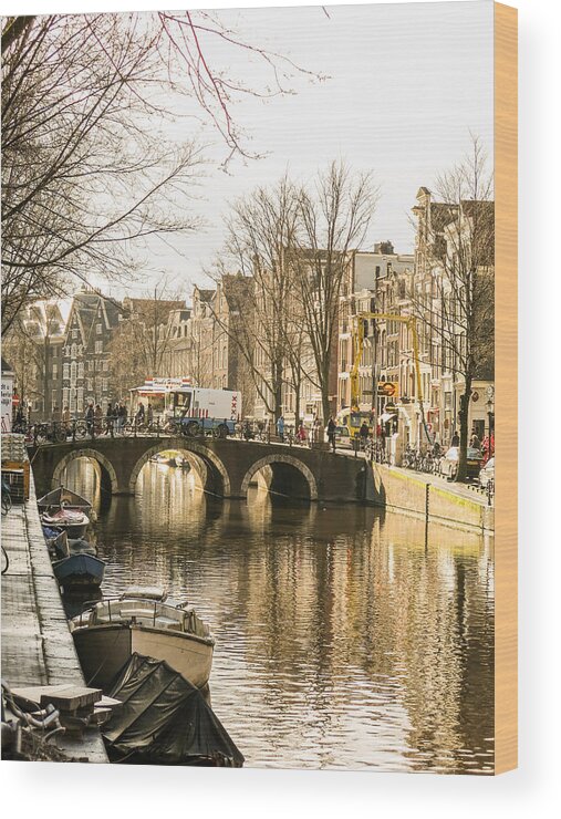 Canal Wood Print featuring the photograph Roads of Amsterdam by Tino Lopes